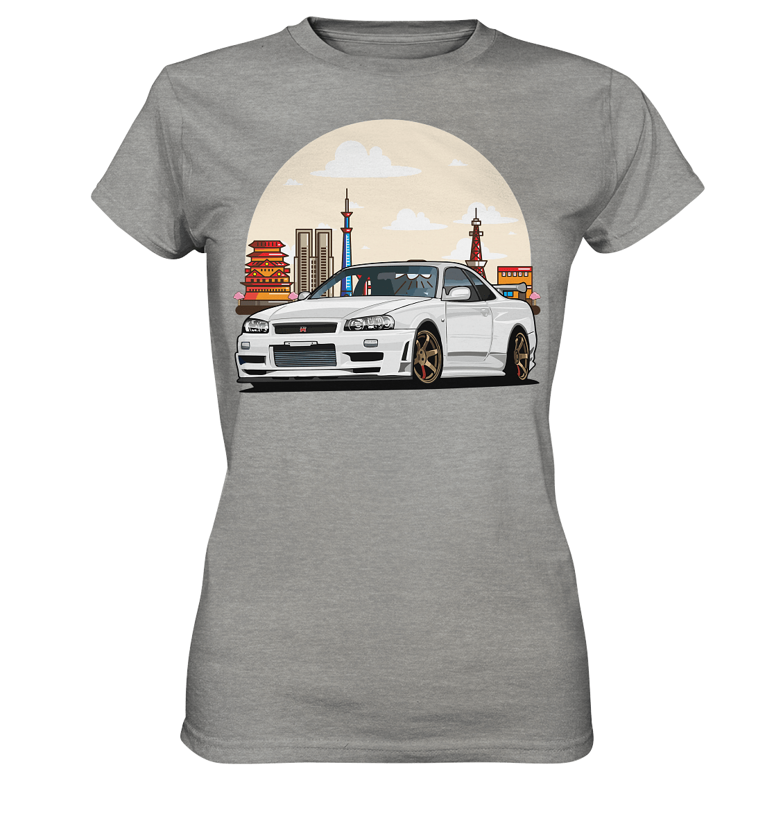 White R34 GTR - Ladies Premium Shirt - MotoMerch.de