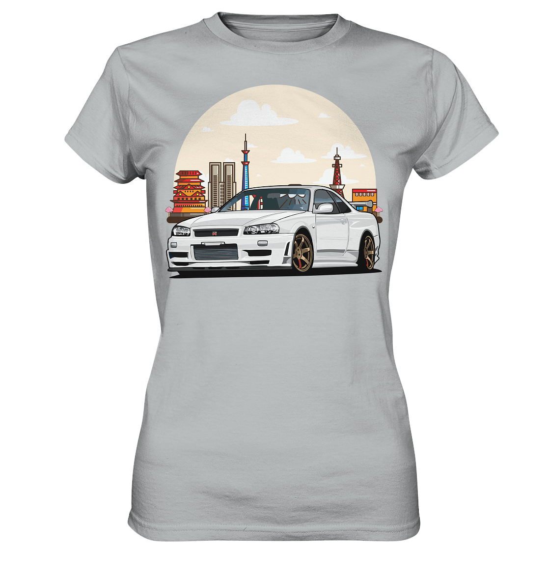 White R34 GTR - Ladies Premium Shirt - MotoMerch.de