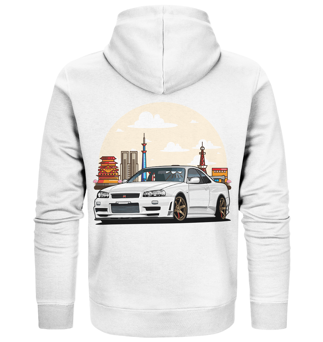 White R34 GTR - Organic Zipper - MotoMerch.de