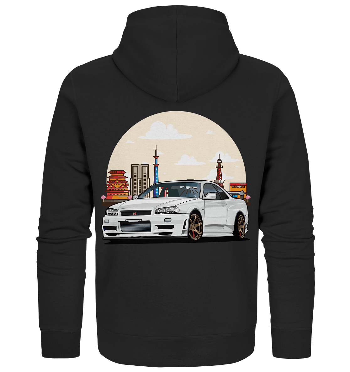 White R34 GTR - Organic Zipper - MotoMerch.de