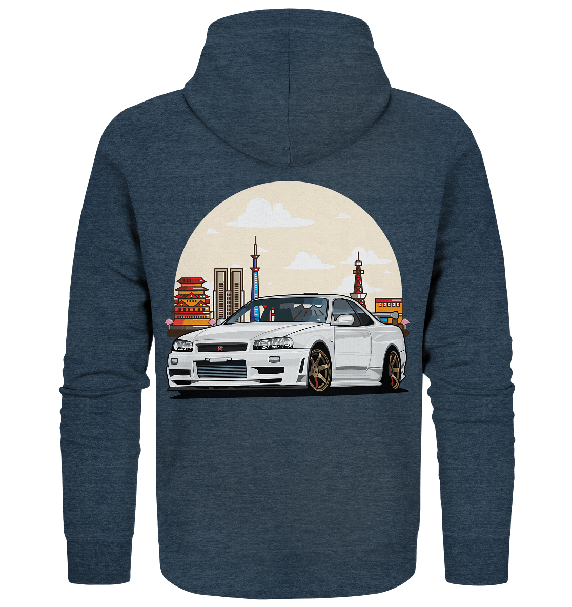 White R34 GTR - Organic Zipper - MotoMerch.de