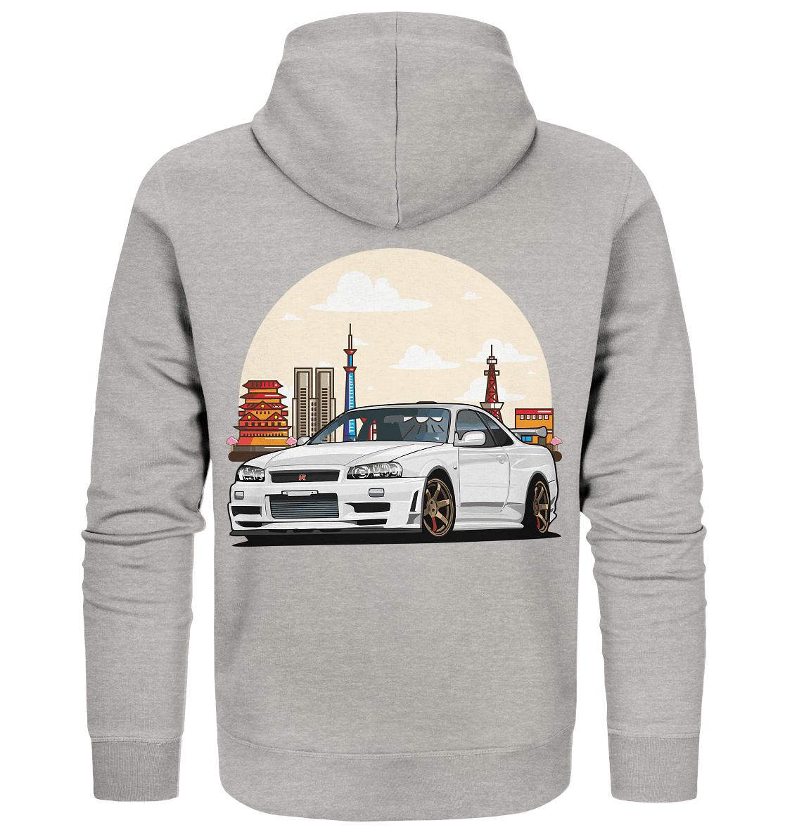 White R34 GTR - Organic Zipper - MotoMerch.de