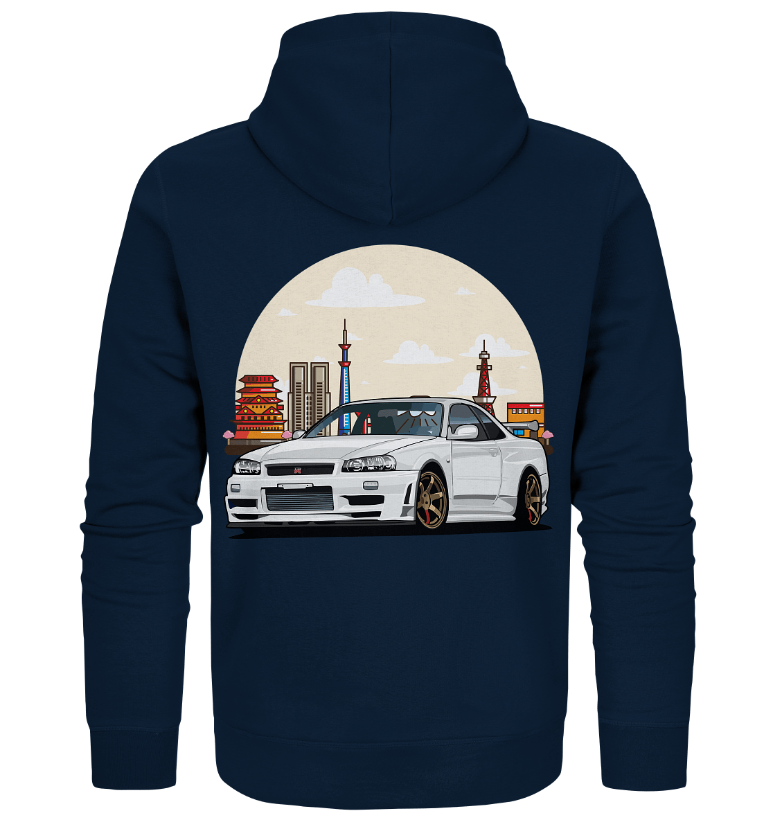 White R34 GTR - Organic Zipper - MotoMerch.de