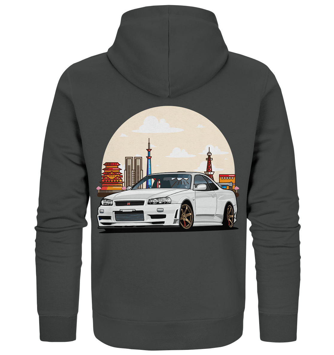 White R34 GTR - Organic Zipper - MotoMerch.de