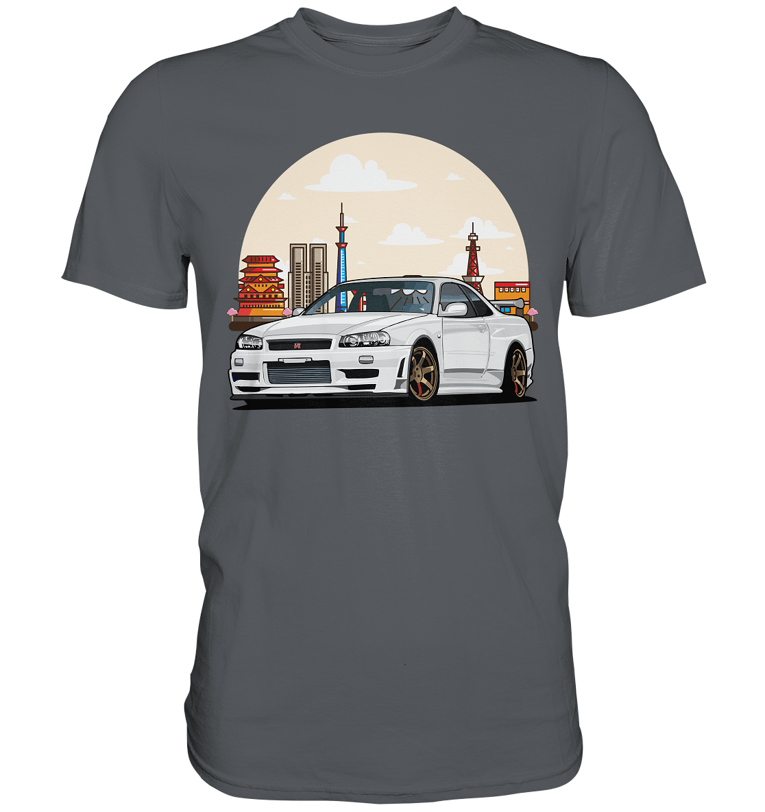 White R34 GTR - Premium Shirt - MotoMerch.de