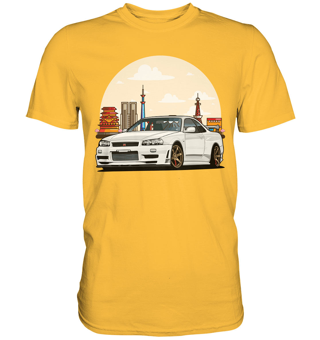 White R34 GTR - Premium Shirt - MotoMerch.de