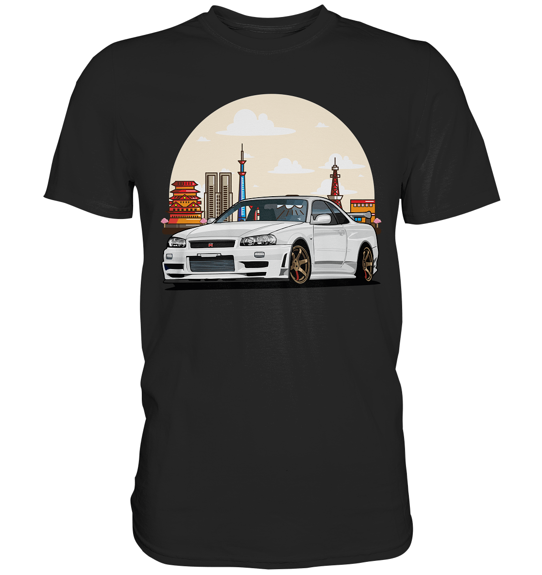 White R34 GTR - Premium Shirt - MotoMerch.de